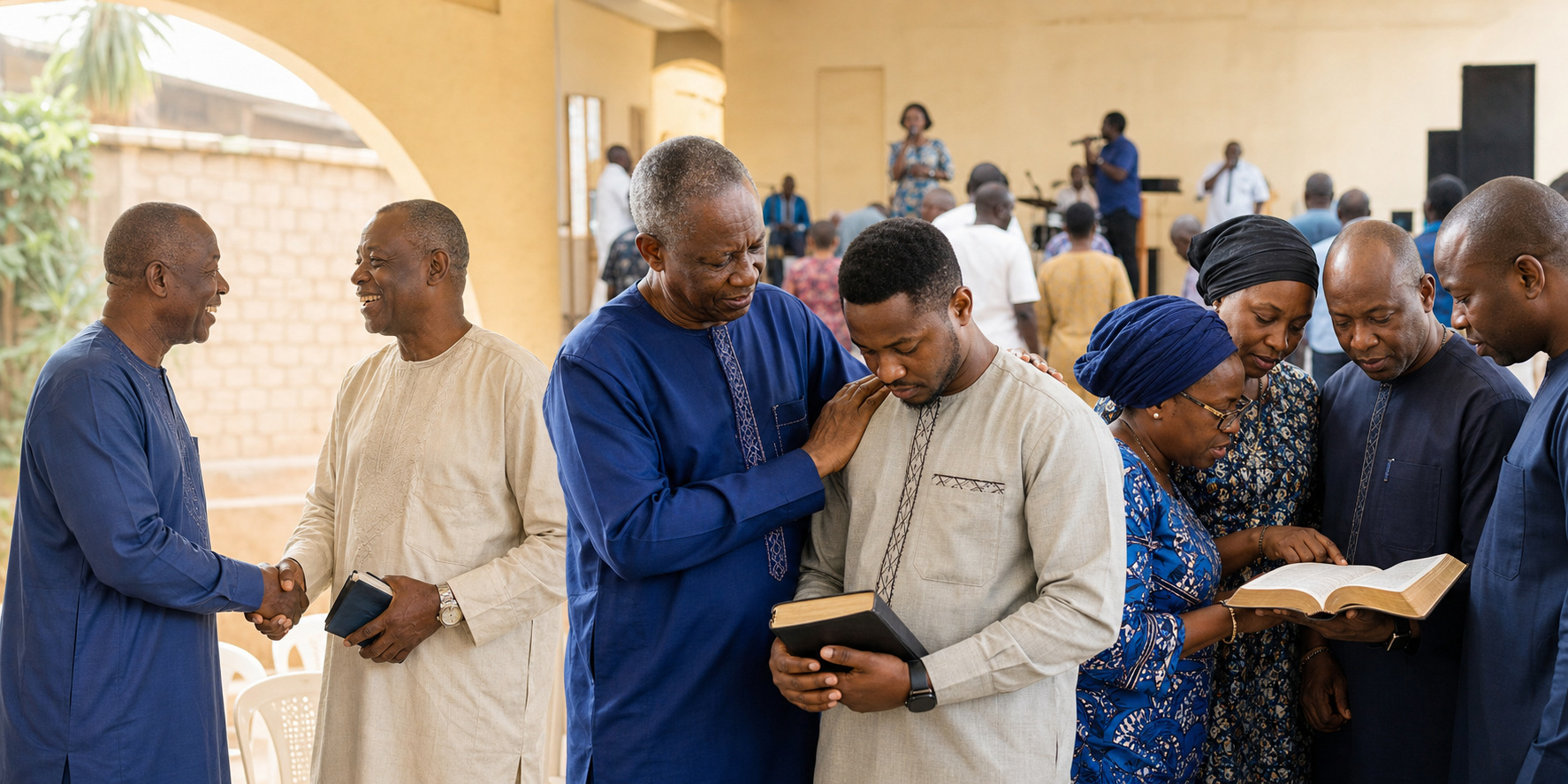 Ministers sharing fellowship, prayer and Scripture